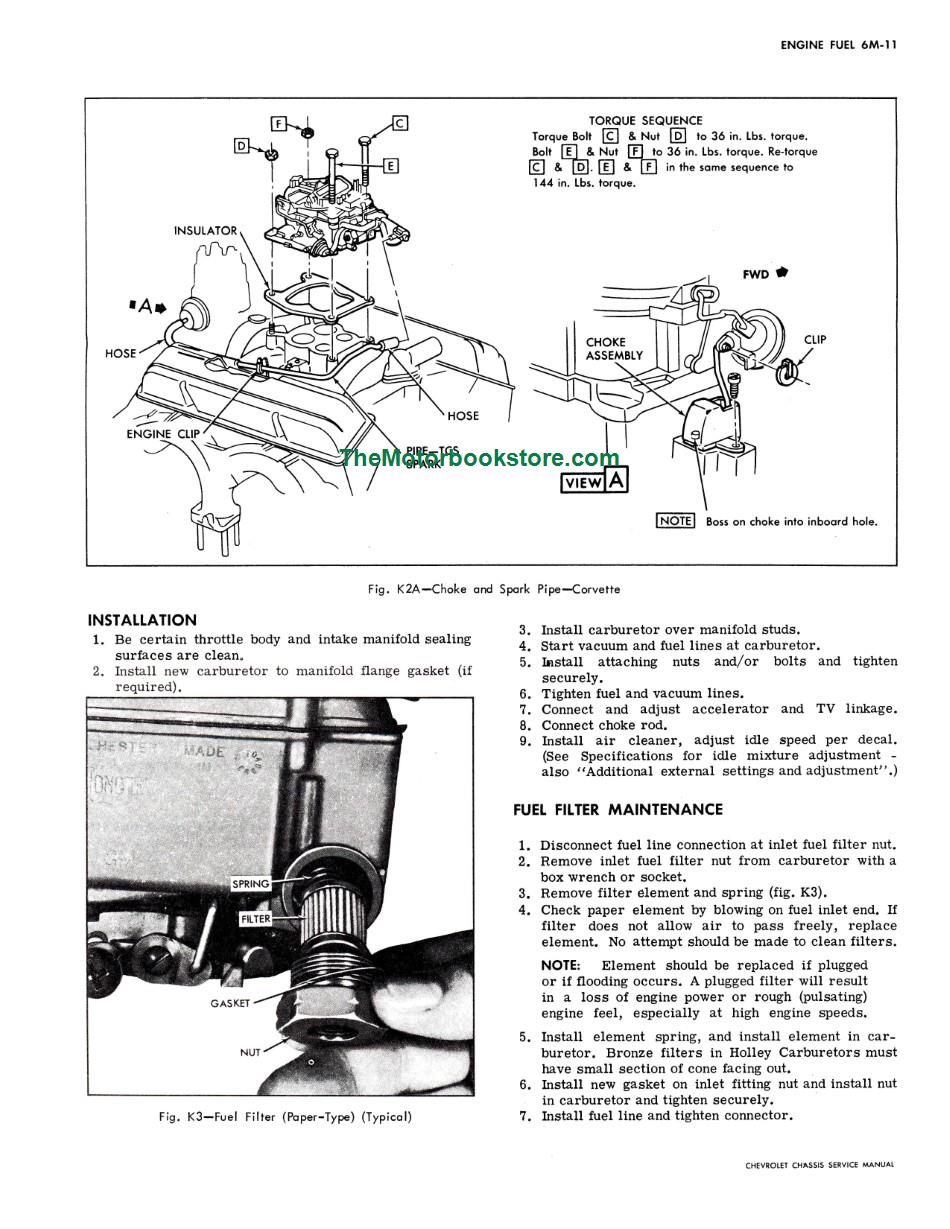 1971 Chevrolet Chassis Shop Manual Sample Page - Engine Fuel