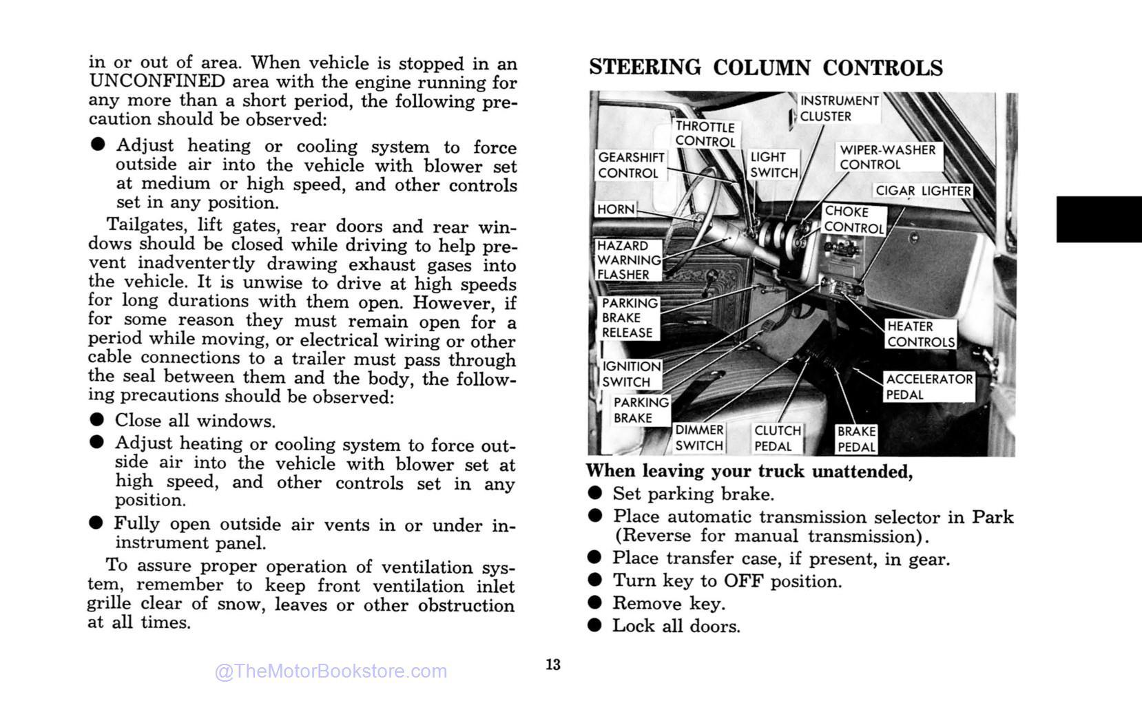 1971 Chevrolet Series 10-30 Truck Owner's Manual  - Table of Contents - Sample Page