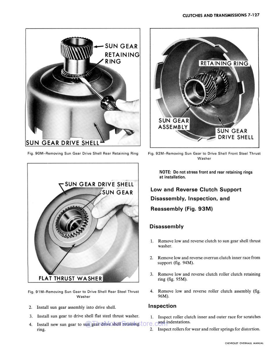 1971 Chevy Car / Truck Chassis Overhaul Manual Sample Page - Clutch Disassembly