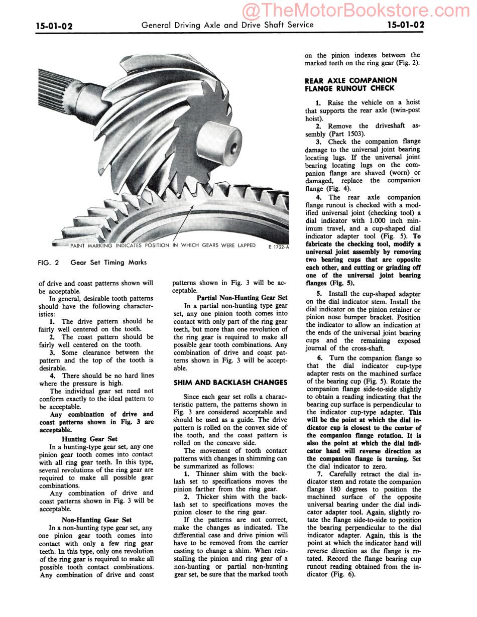 1971 Ford Pinto Shop Manual Sample Page - Driving Axle