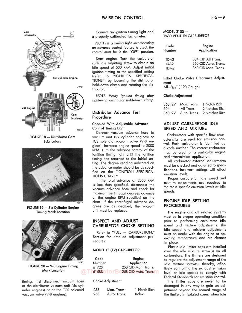 1971 Jeep Gladiator / Wagoneer Shop Manual SupplementSample Page - Emisssions