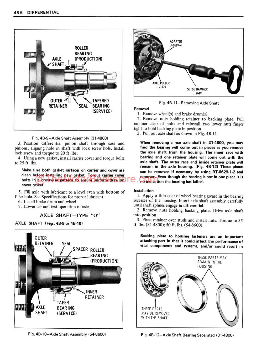 1971 Oldsmobile Chassis Service Manual Sample Page - Differential Section