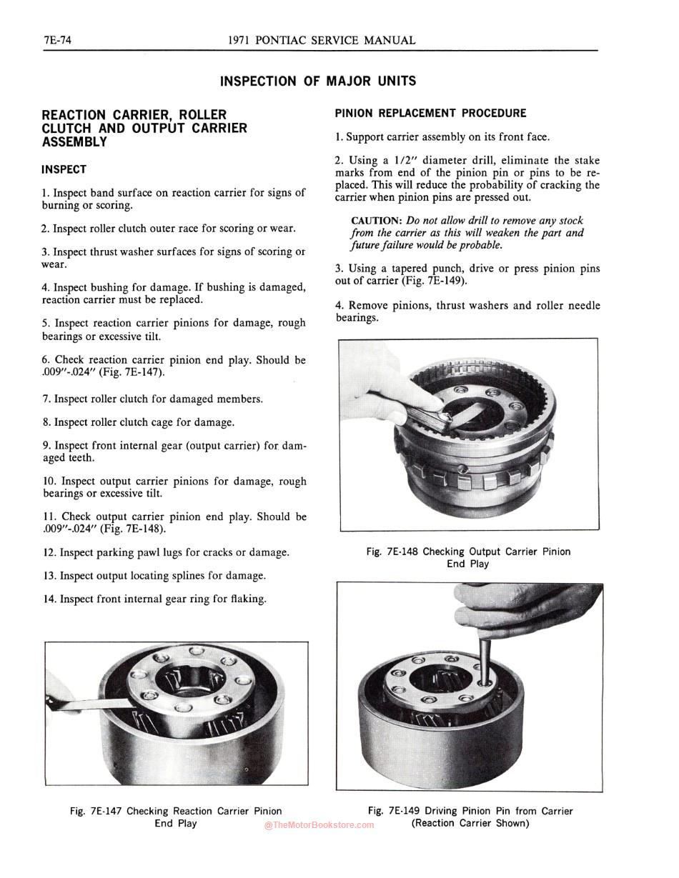 1971 Pontiac Shop Manual Sample Page - Transmission Section