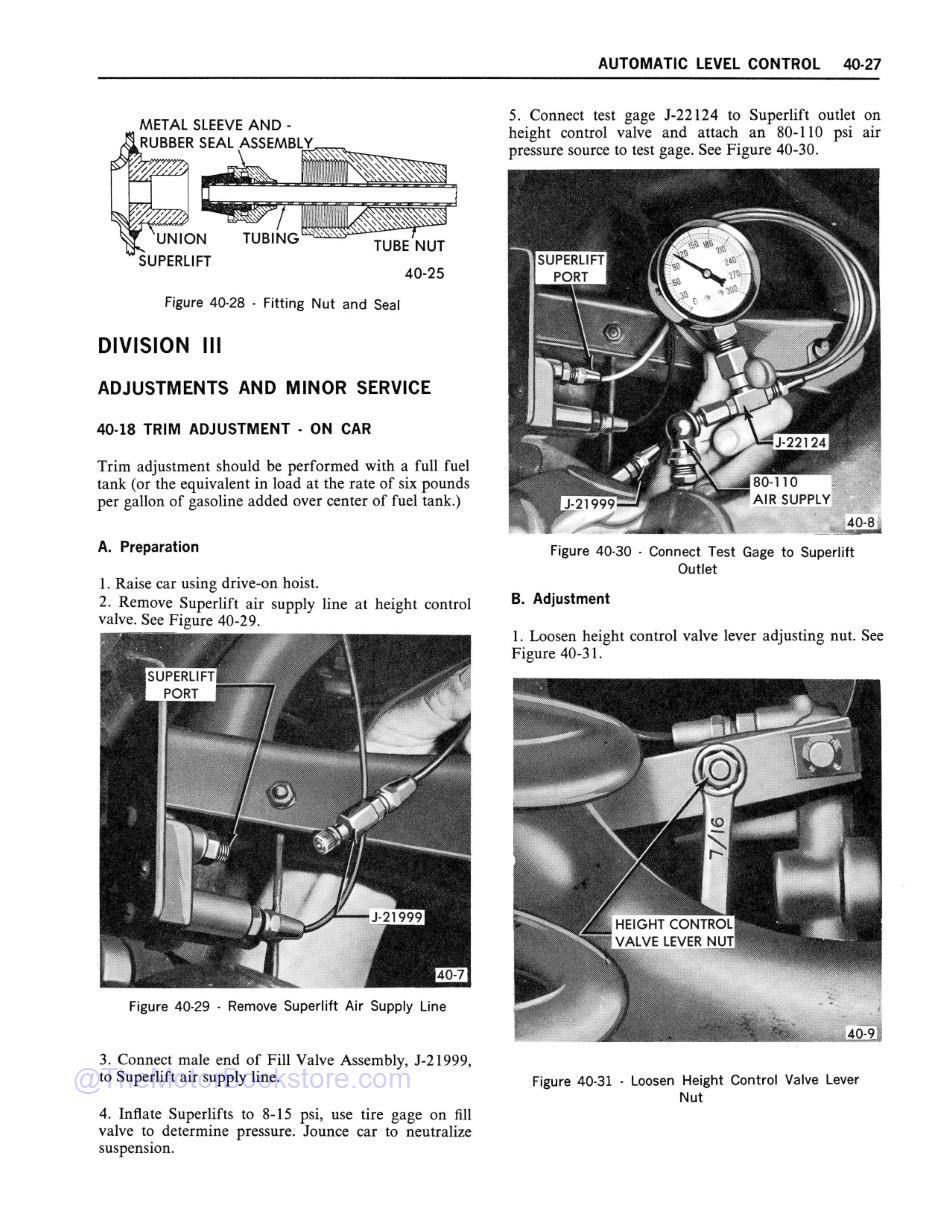 1972 Buick Chassis Service Manual (All Series) Sample Page 1 - Automatic Level Control Adjustments