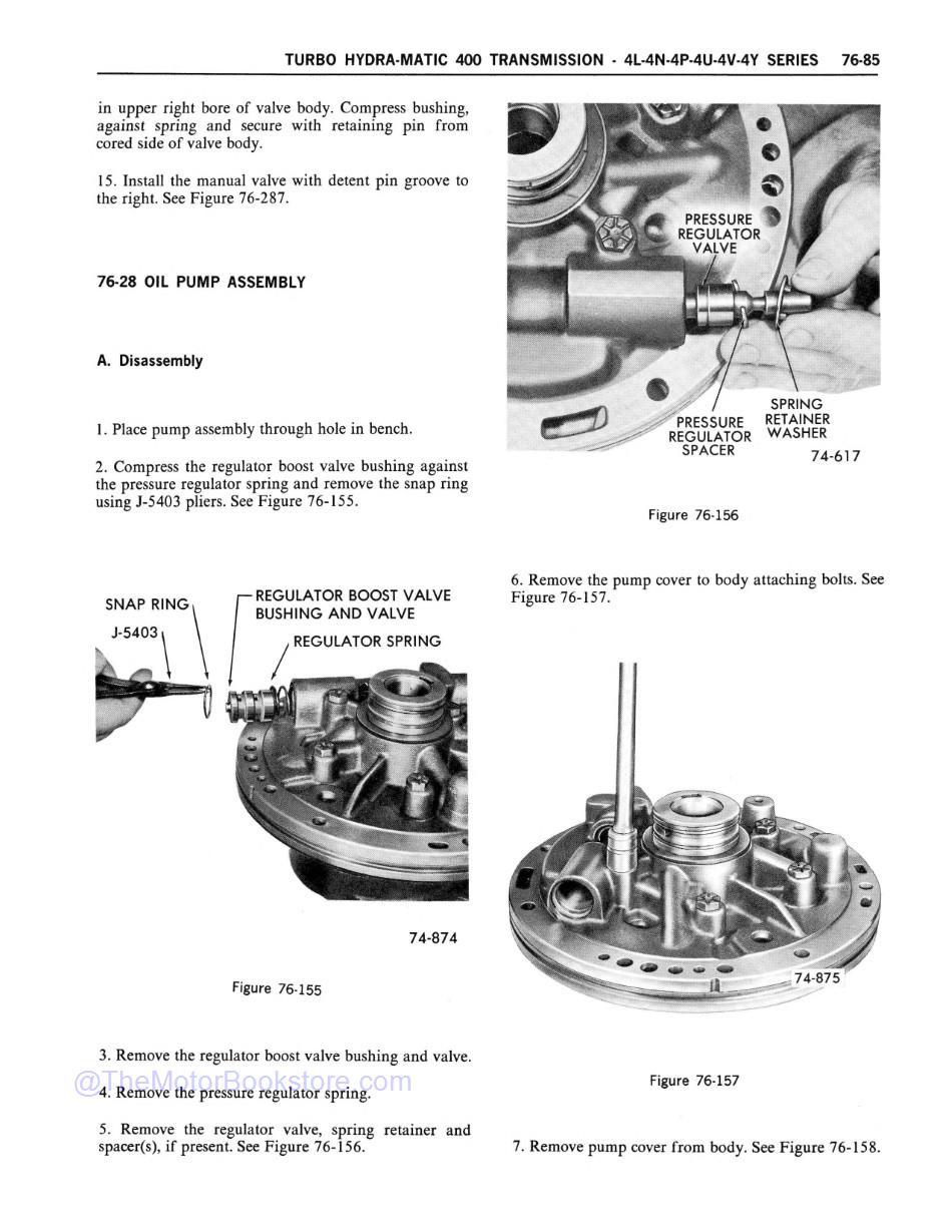 1972 Buick Chassis Service Manual (All Series) Sample Page 2- Turbo Hydra-Matic 400 Oil Pump Disassembly