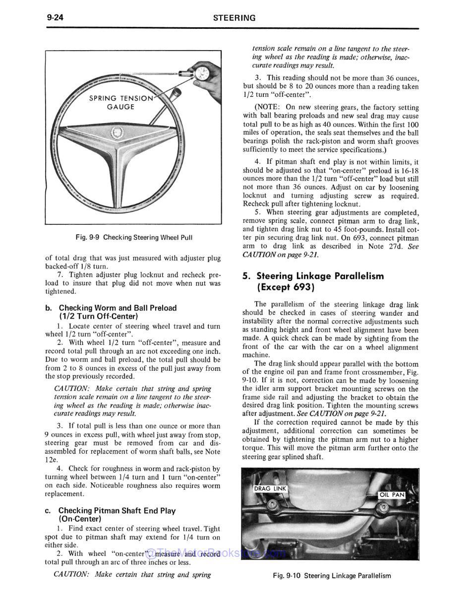 1972 Cadillac Shop Manual Sample Page - Steering Linkage Parallelism