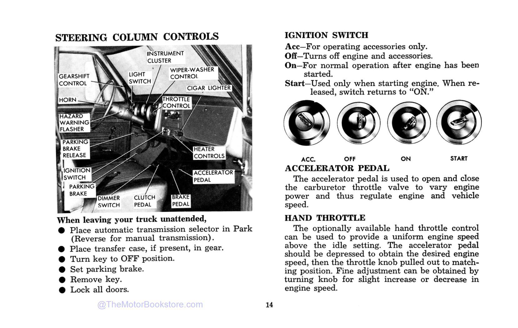 1972 Chevrolet Light Duty Truck Owner's Manual  - Table of Contents - Sample Page
