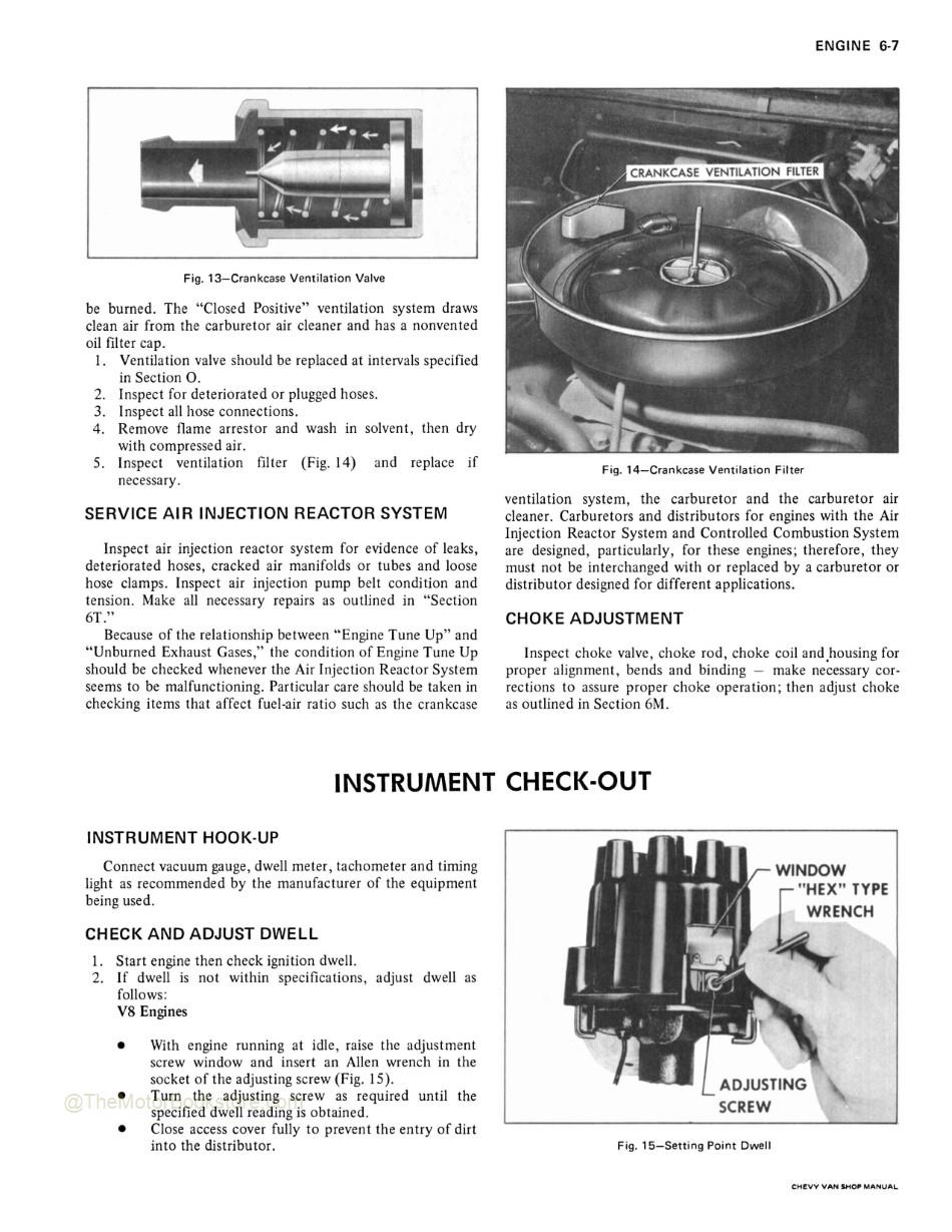 1972 Chevrolet Van Sportvan Service Manual - Engine Service