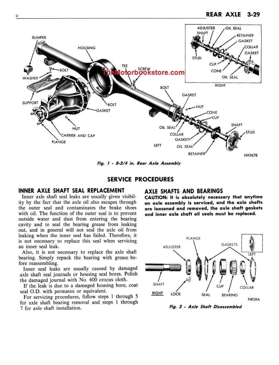 1972 Dodge Challenger, Dart, Charger, Coronet Shop Manual Sample Page - Rear Axle