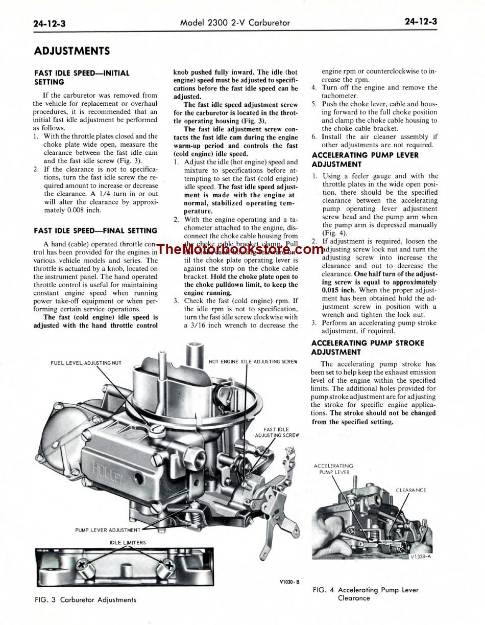1972 Ford Truck Shop Manual Sample Page - Carburetor