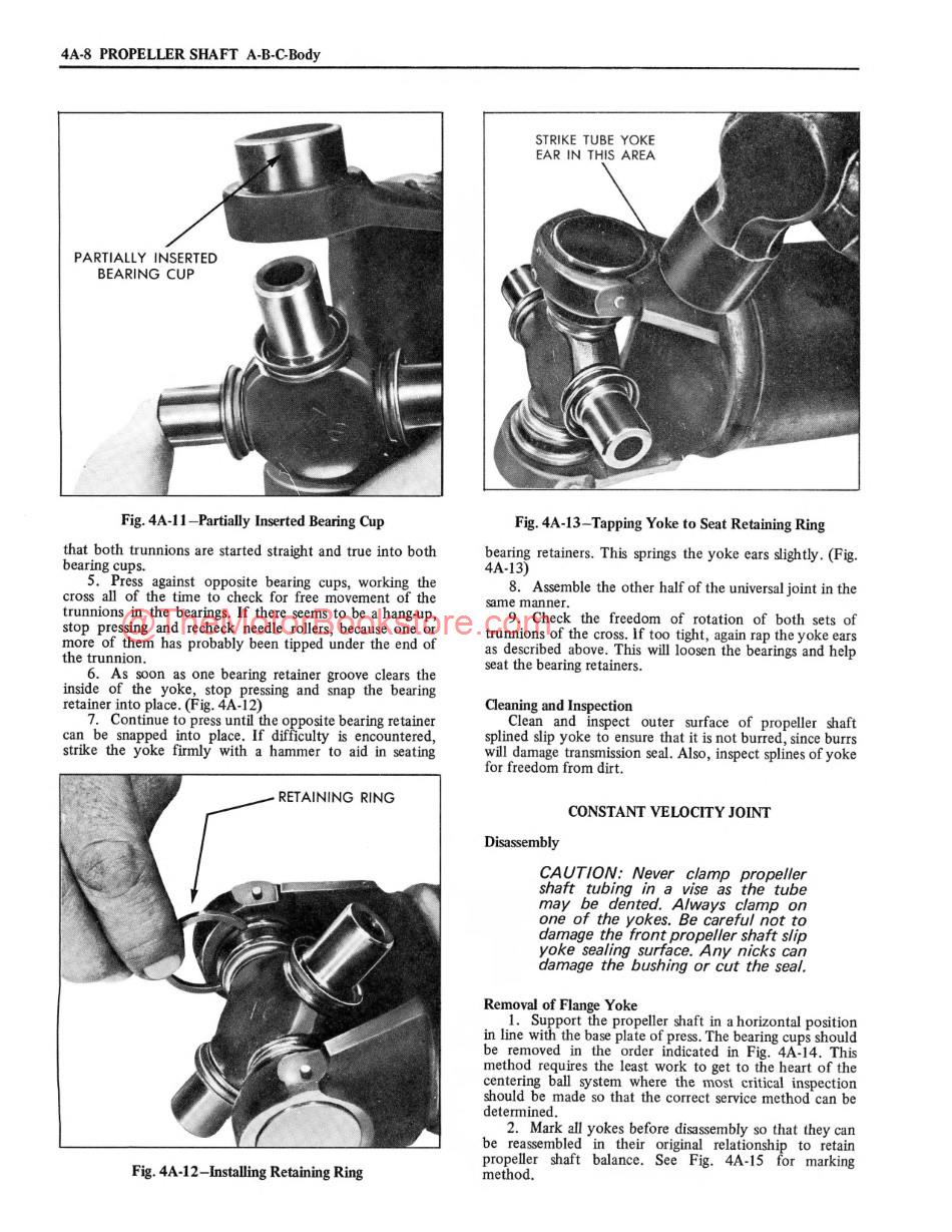 1972 Oldsmobile Chassis Service Manual Sample Page - Drive Shaft Section