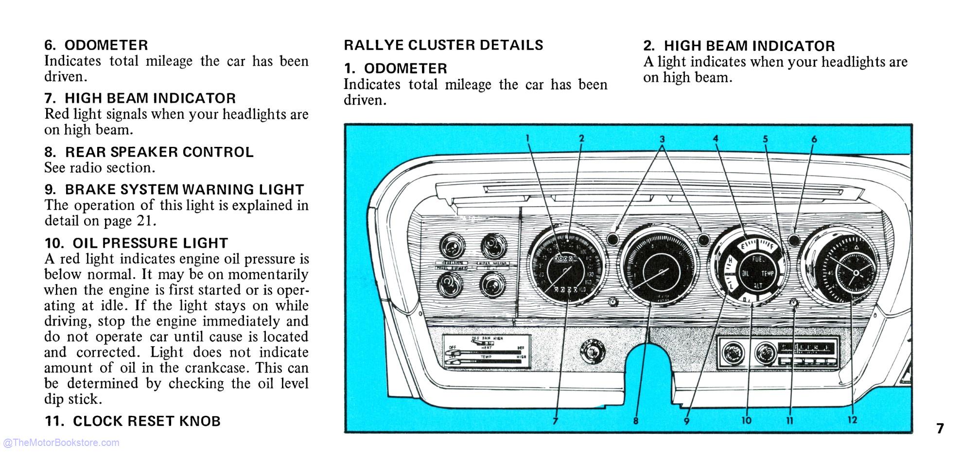 1972 Plymouth Barracuda Owner's Manual - COLOR - Sample Page
