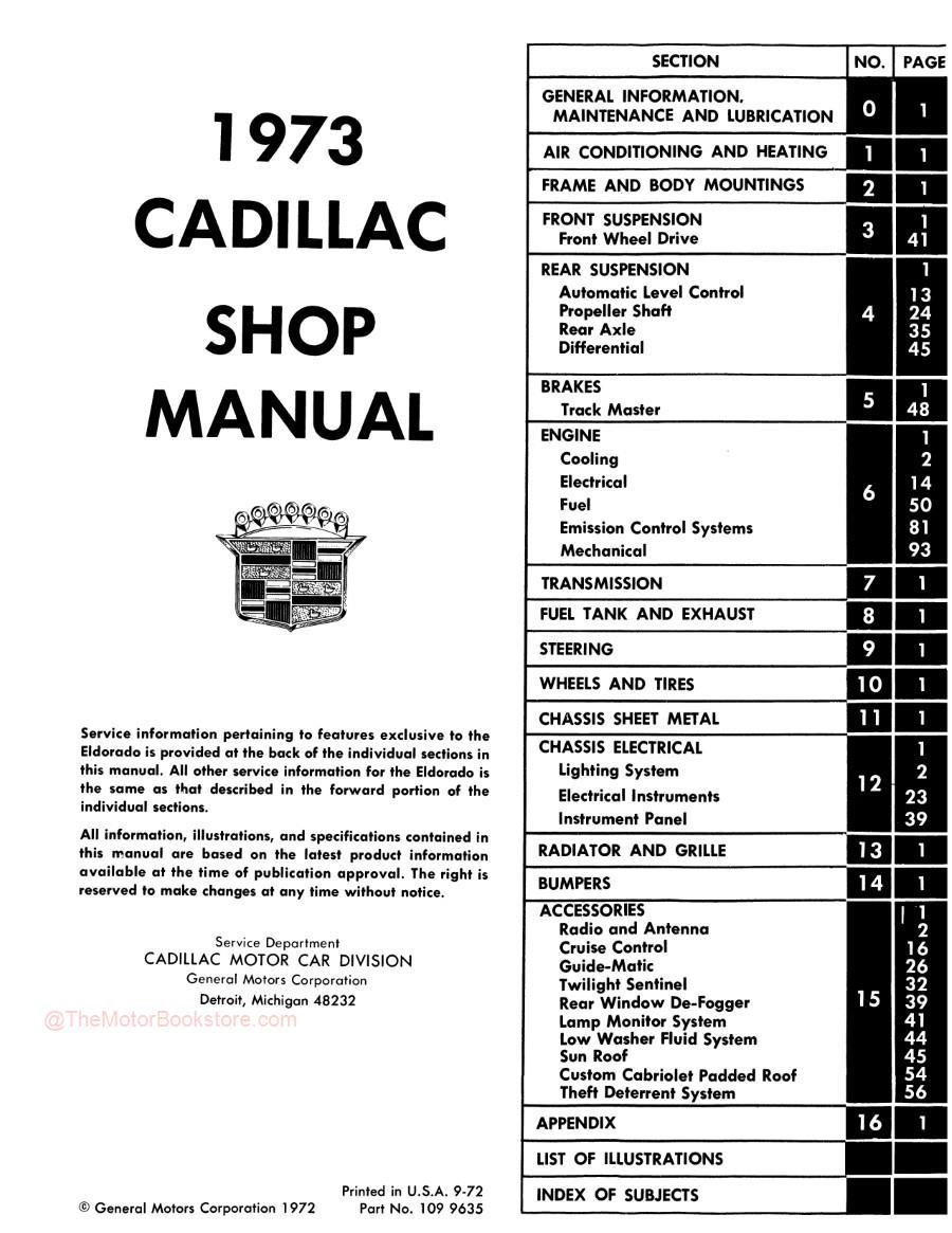 1973 Cadillac Manual