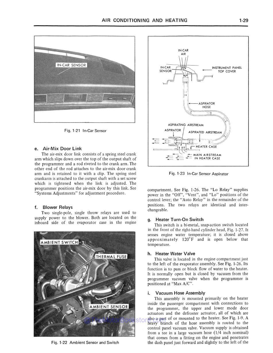 1973 Cadillac Shop Manual Sample Page - HVAC Blower Relays