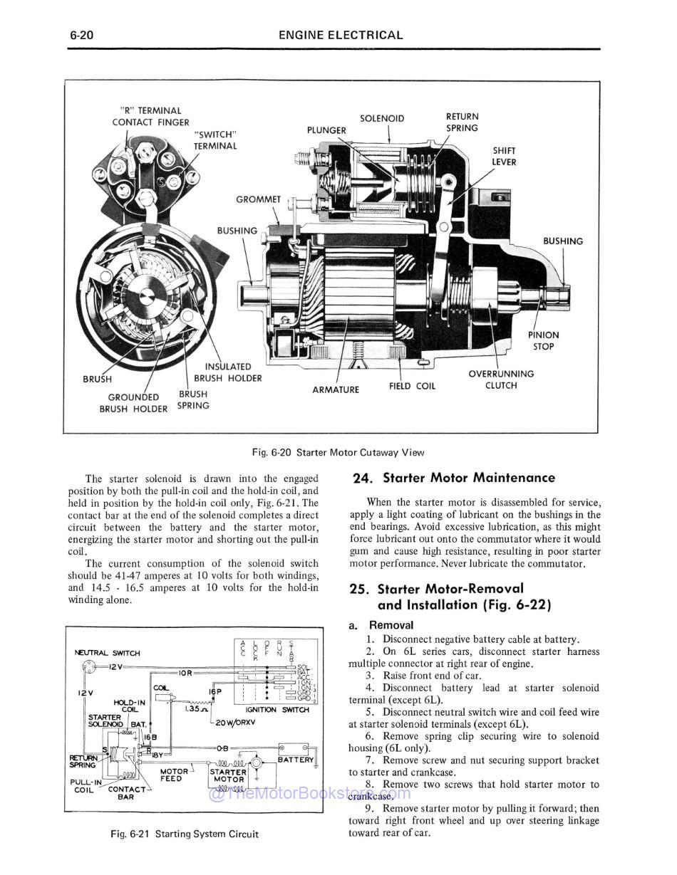 1973 Cadillac Shop Manual Sample Page - Starter Motor Removal