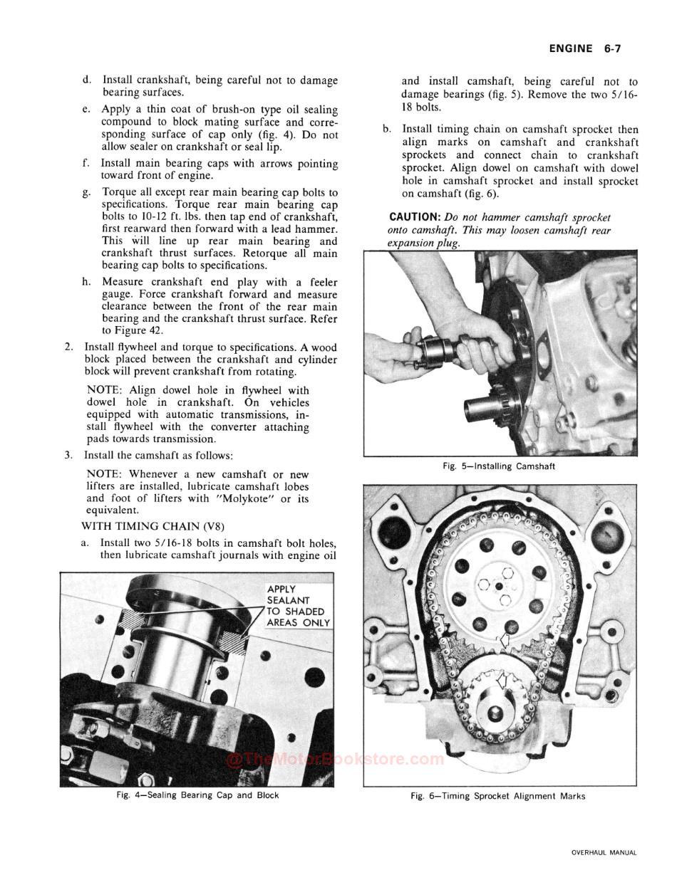 1973 Chevy Car / Truck Overhaul ManualSample Page - Timing Chain