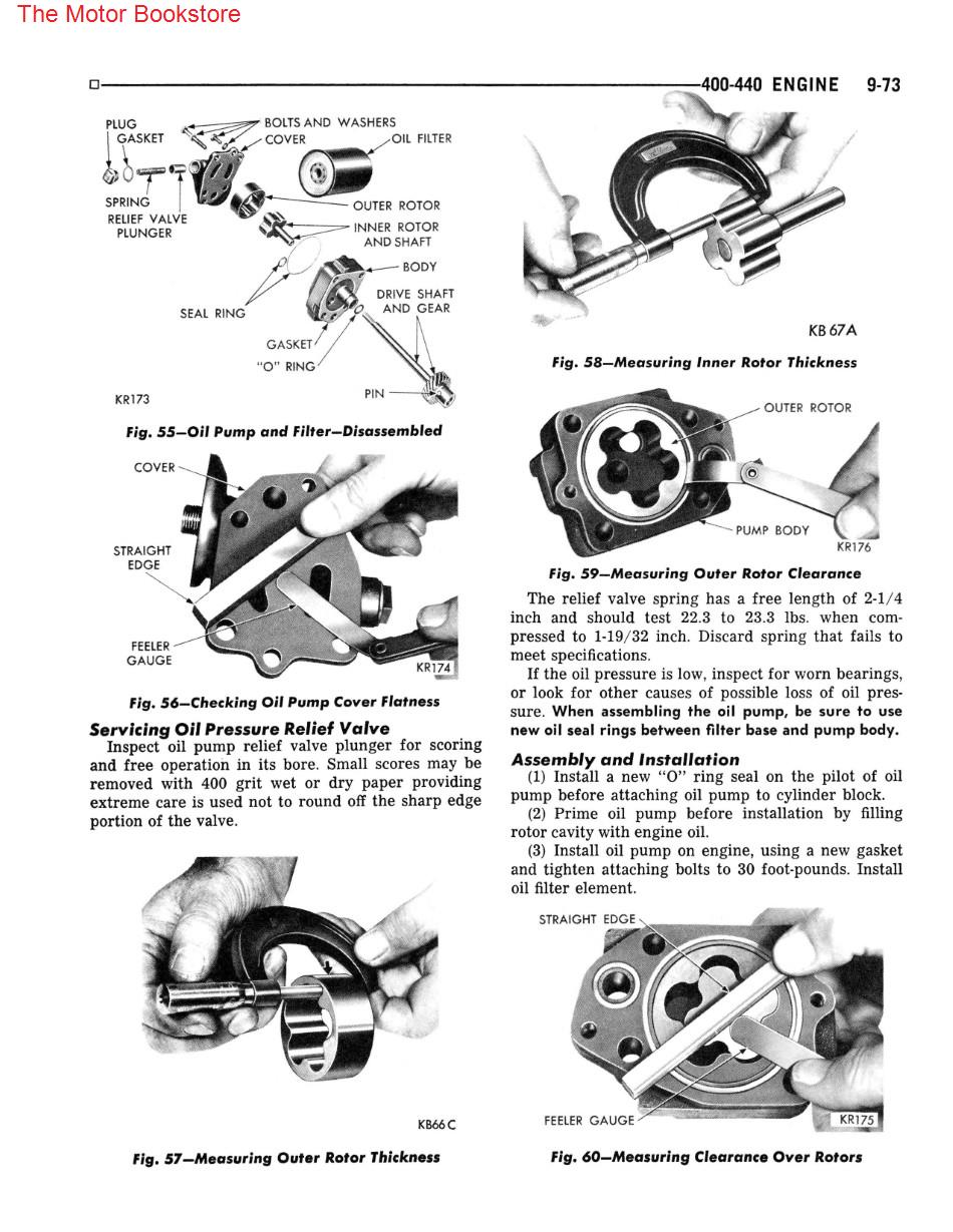 1973 Dodge Challenger, Dart, Charger Chassis Shop Manual Sample Page - Engine