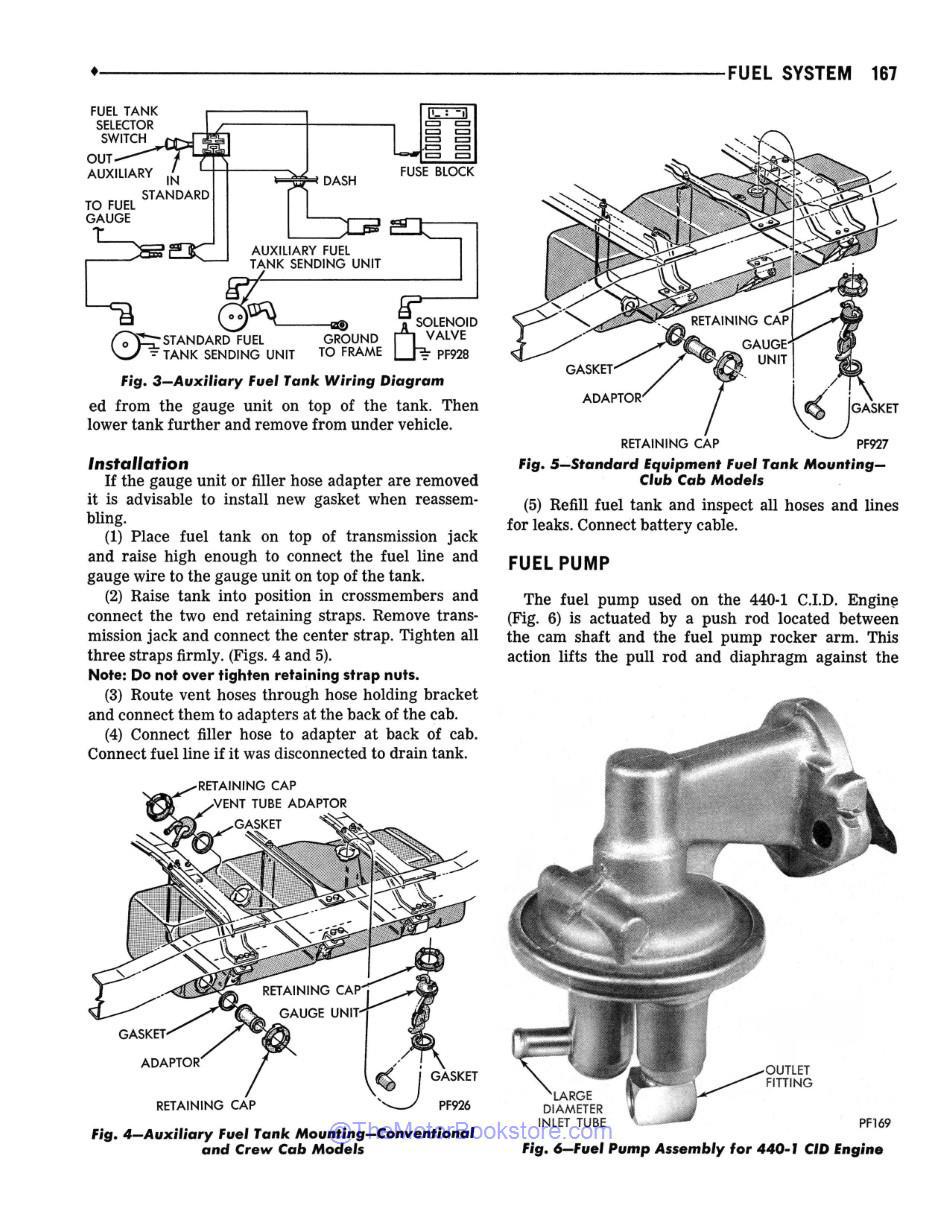 1973 Dodge Truck 100-800 Shop Manual Supplement - Sample Page 1 - Fuel System