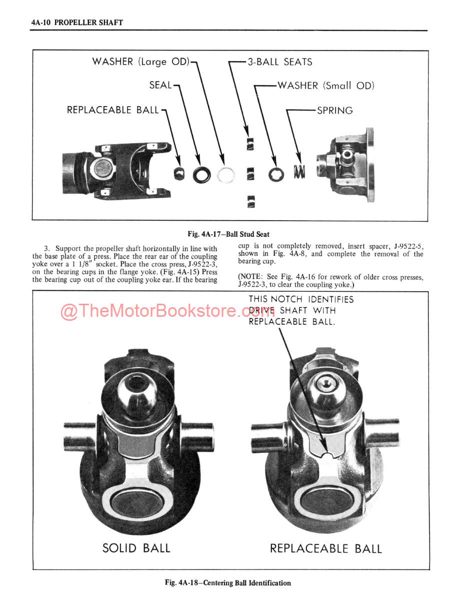 1973 Oldsmobile Chassis Service Manual Sample Page - Drive Shaft Section