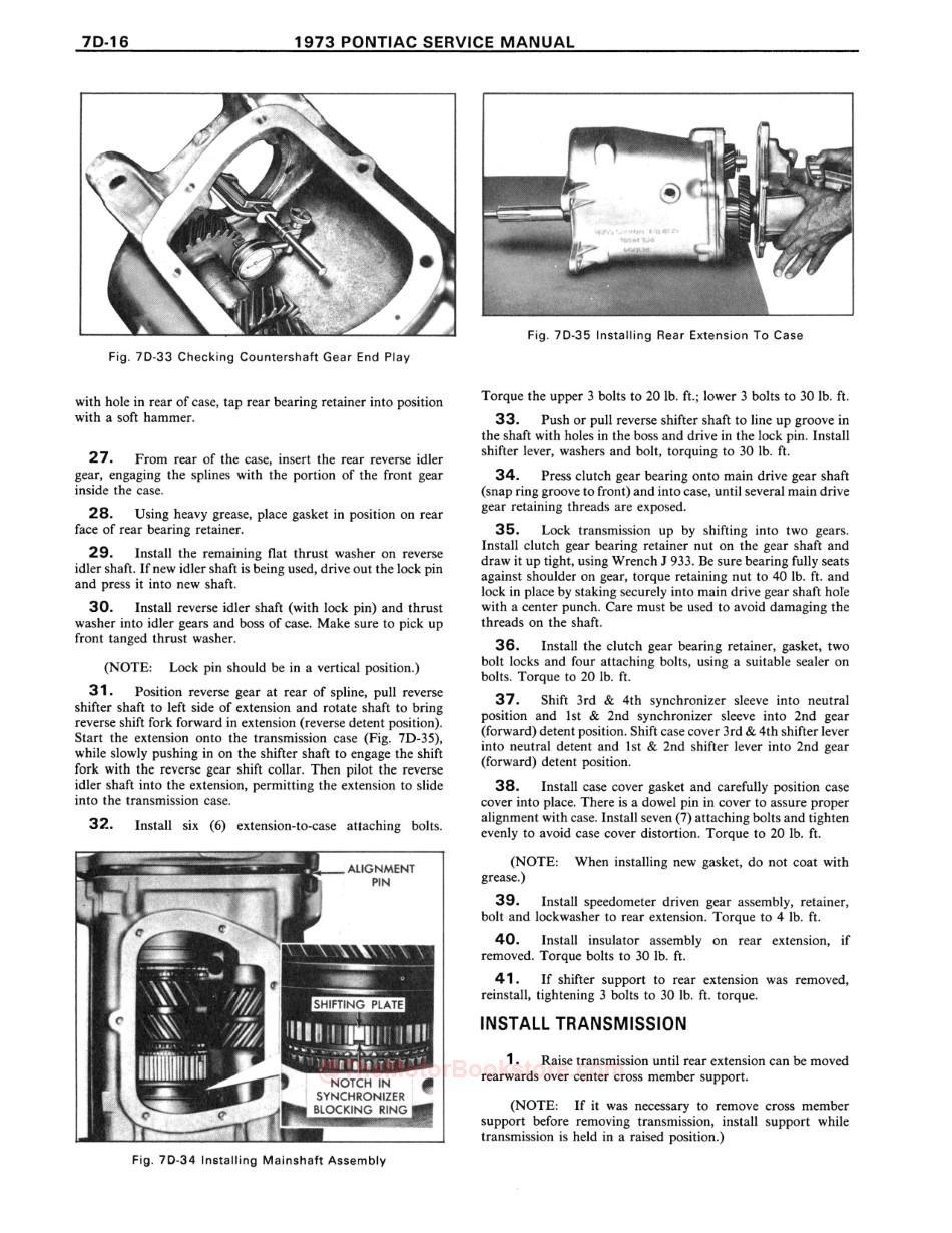 1973 Pontiac Shop Manual Sample Page - Transmission