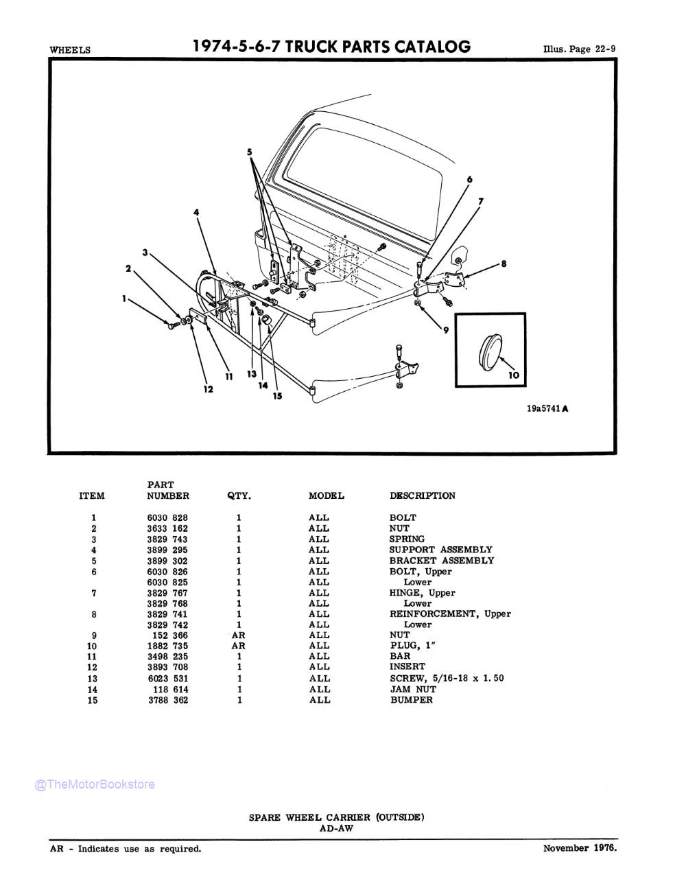 1974 - 1977 Dodge LD / MD / HD Truck Dealer Parts Catalog Book - Sample Page 3