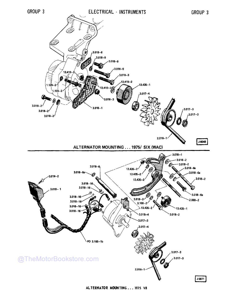 1974 - 1980 Jeep Parts Catalog F-74080 R2  Sample Page 1 - Alternator Mounting