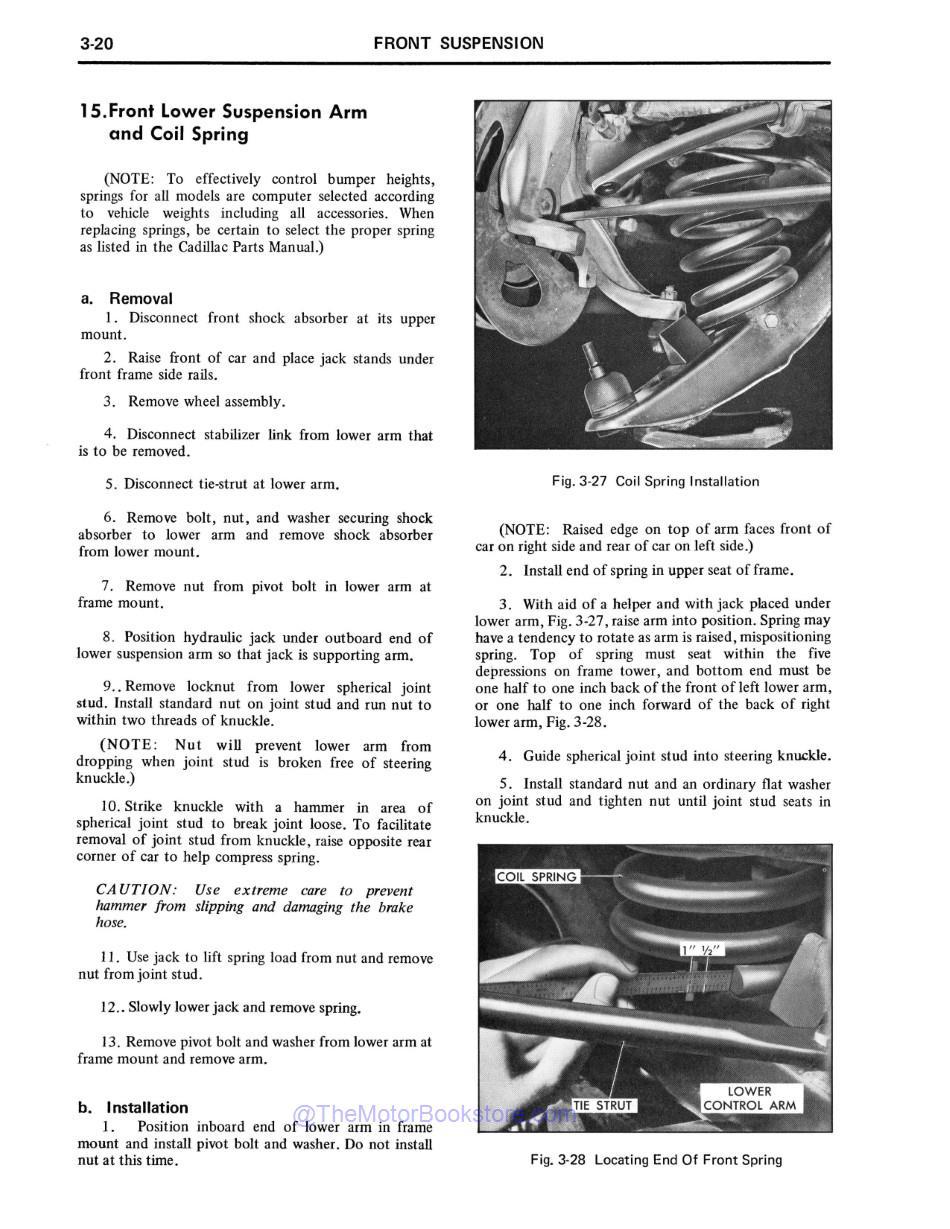 1974 Cadillac Shop Manual Sample Page - Front Suspension
