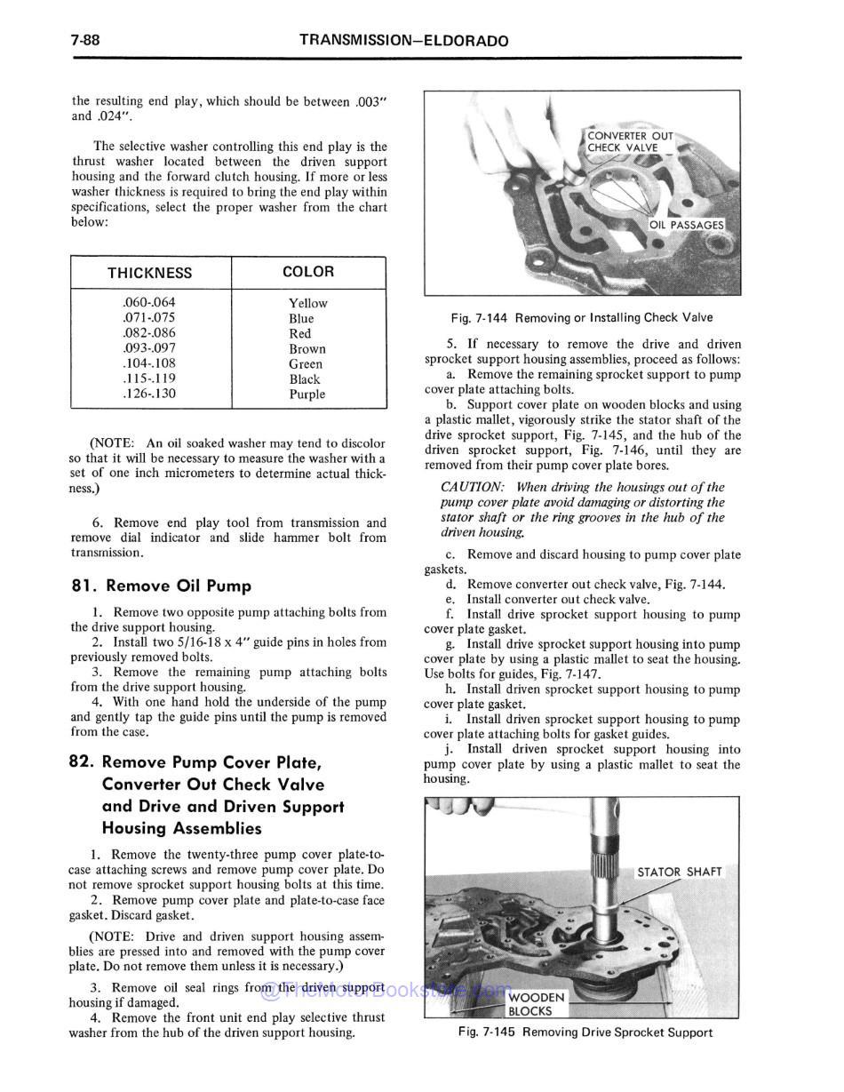 1974 Cadillac Shop Manual Sample Page - Eldorado Transmission Removal