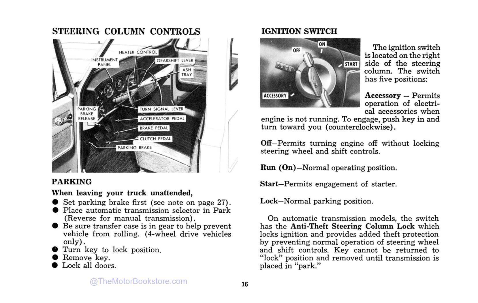 1974 Chevrolet Light Duty Truck (Gasoline) Owner's Manual  - Table of Contents - Sample Page