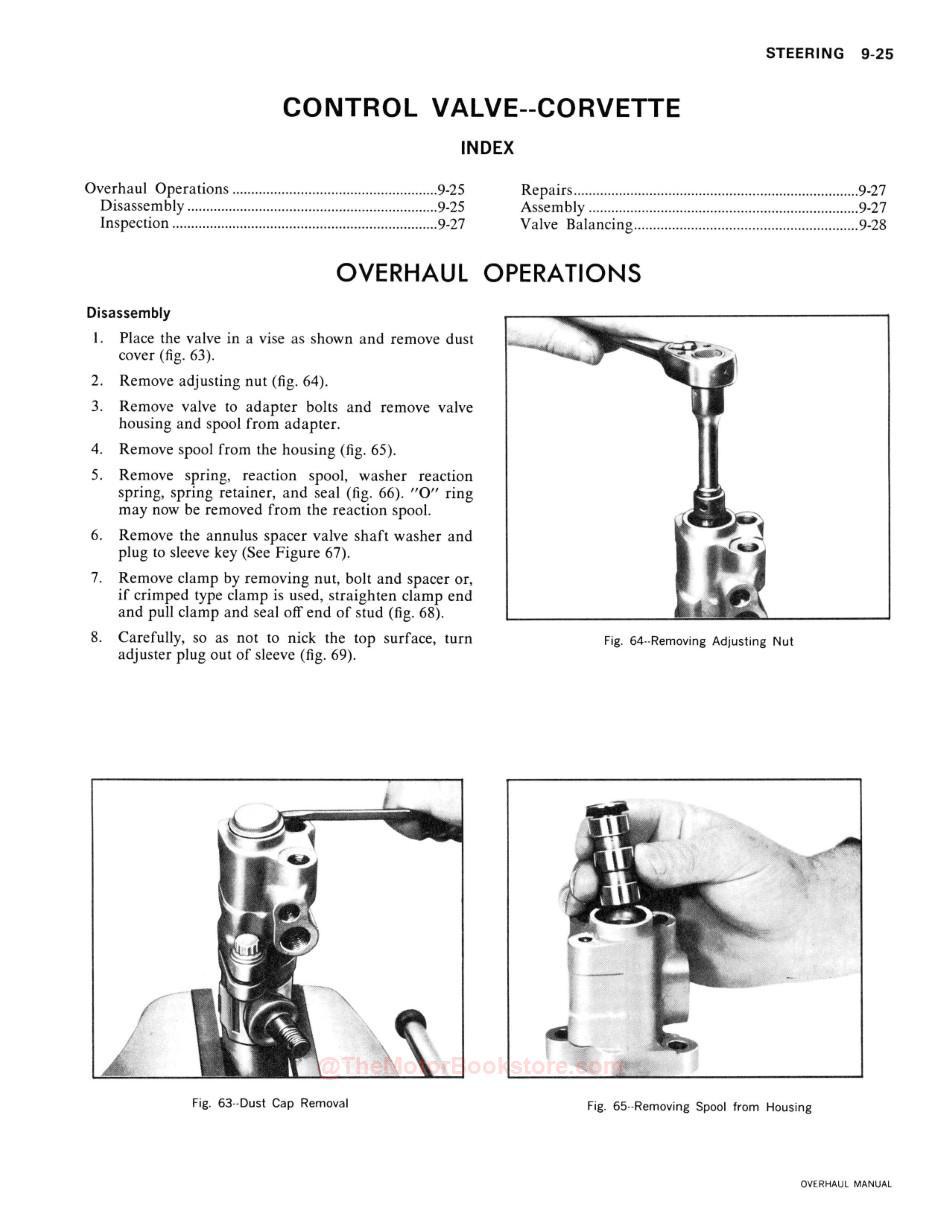 1974 Chevy Car / Truck Overhaul ManualSample Page - Corvette Steering Control Valve