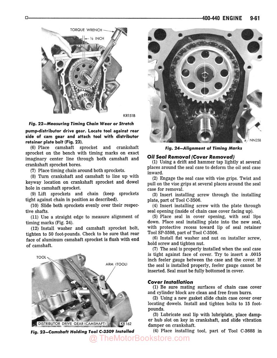 1974 Dodge Chassis & Body Service Manual Set - Sample Page - 400-440 Engine