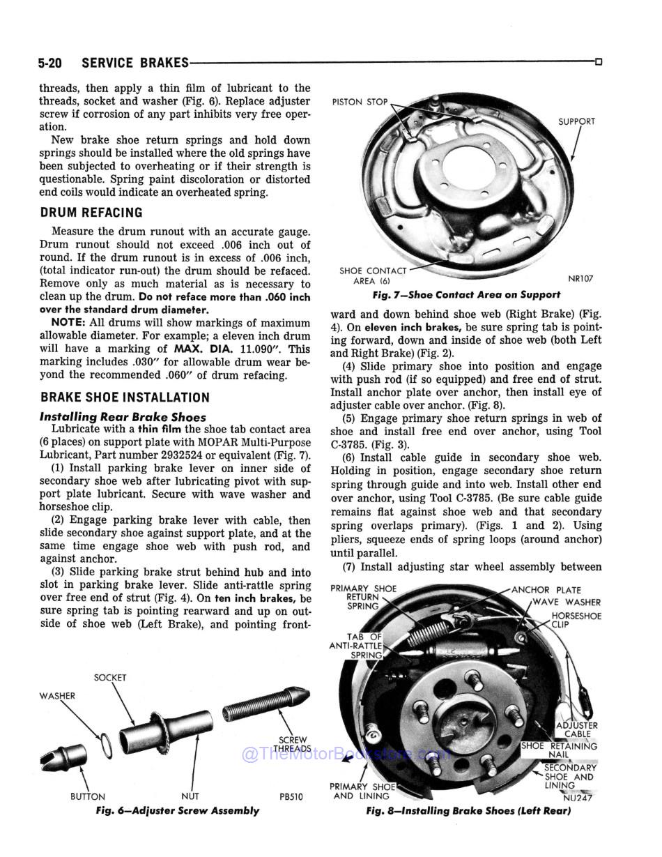 1974 Dodge Compact Van Service Manual - Sample Page 1 - Brakes