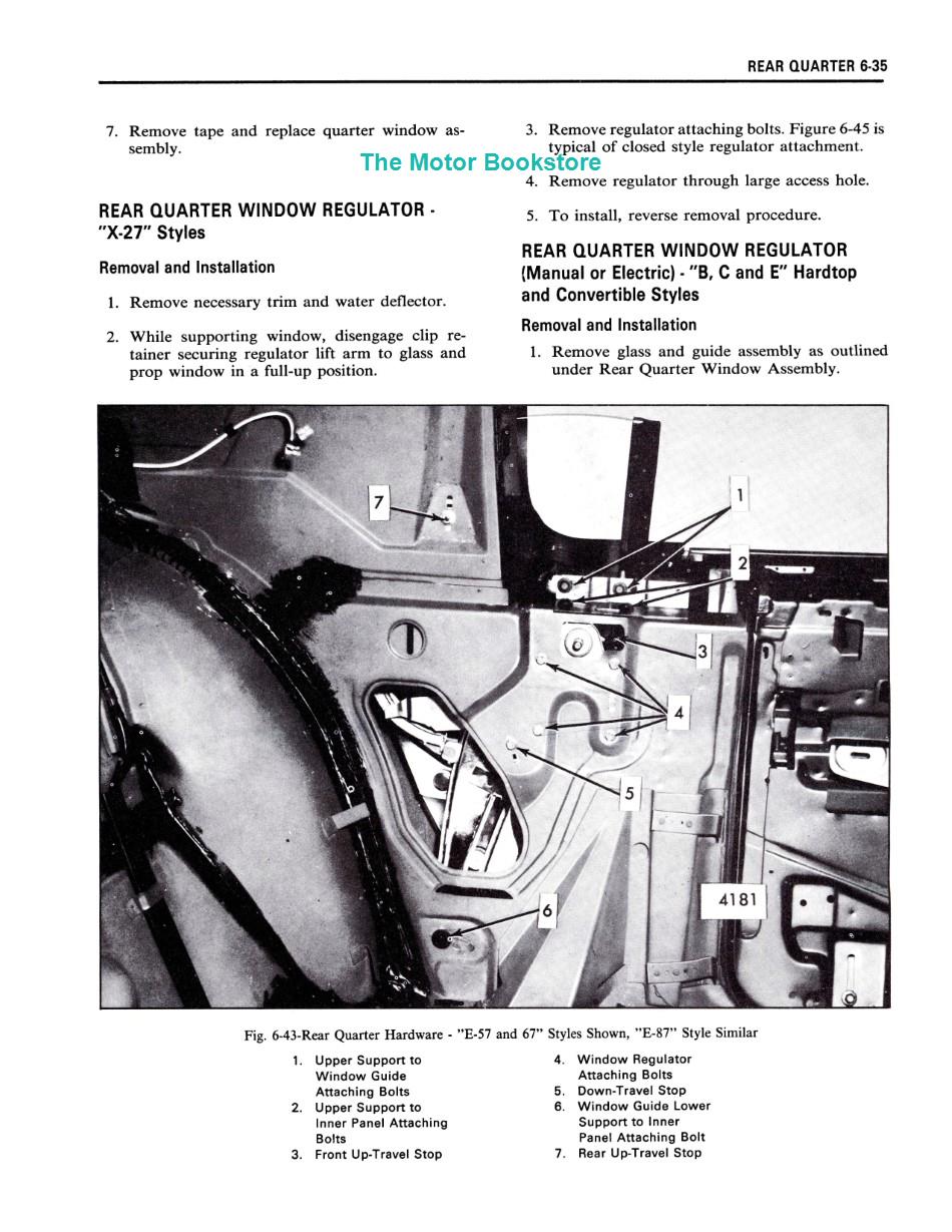 1974 Fisher Body Shop Manual Sample Page - Rear Quarter