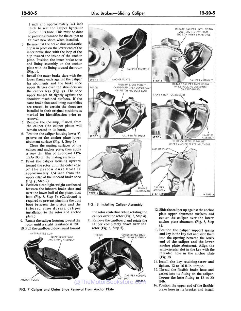 1974 Ford / Lincoln / Mercury Shop Manual Sample Page - Brake Caliper Assembly