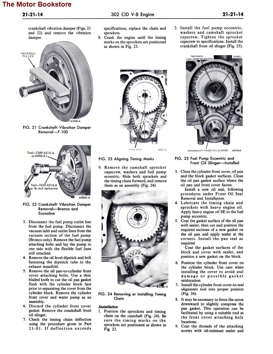 1974 Ford Truck Shop Manual Sample Page - 302 Engine