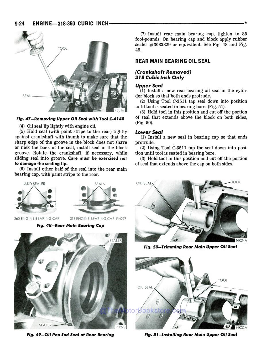 1974 Plymouth Trail Duster Service Manual - Sample Page 1 - Engine - 318-360 Cubic Inch
