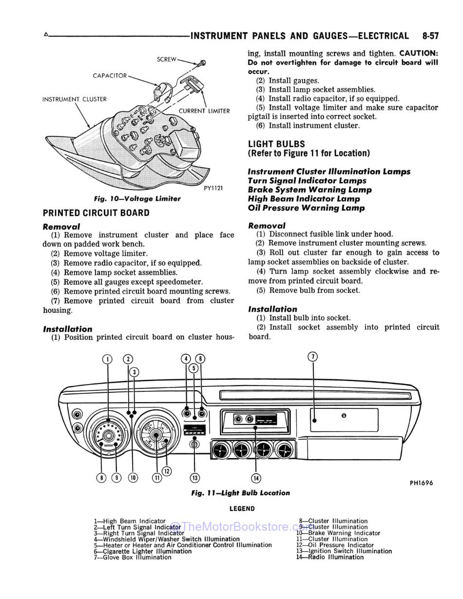 1974 Plymouth Voyager Van Service Manual - Sample Page 1 - Instrument Panel