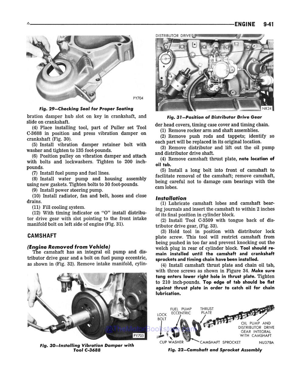 1974 Plymouth Voyager Van Service Manual - Sample Page 2- Camshaft