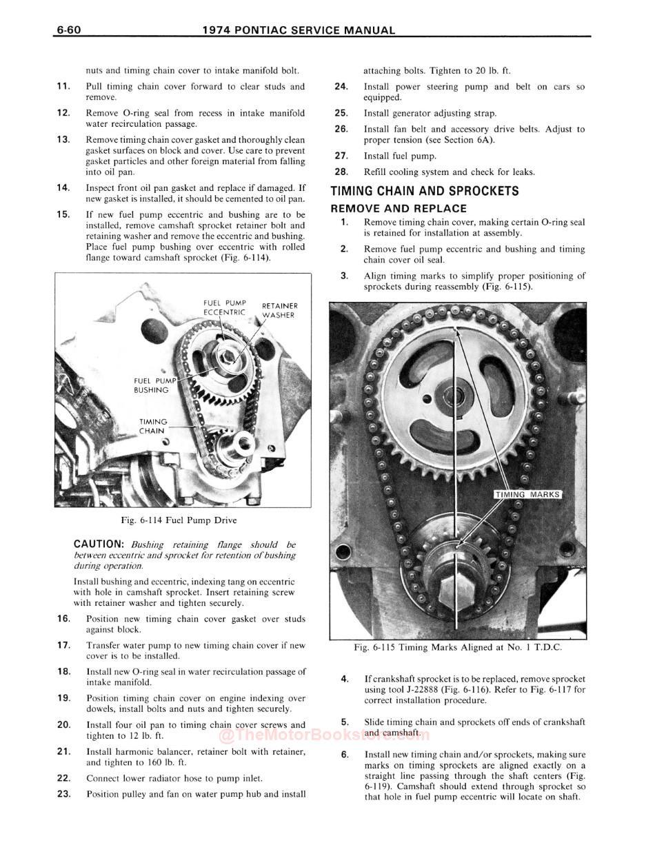 1974 Pontiac Shop ManualSample Page - Timing Chain