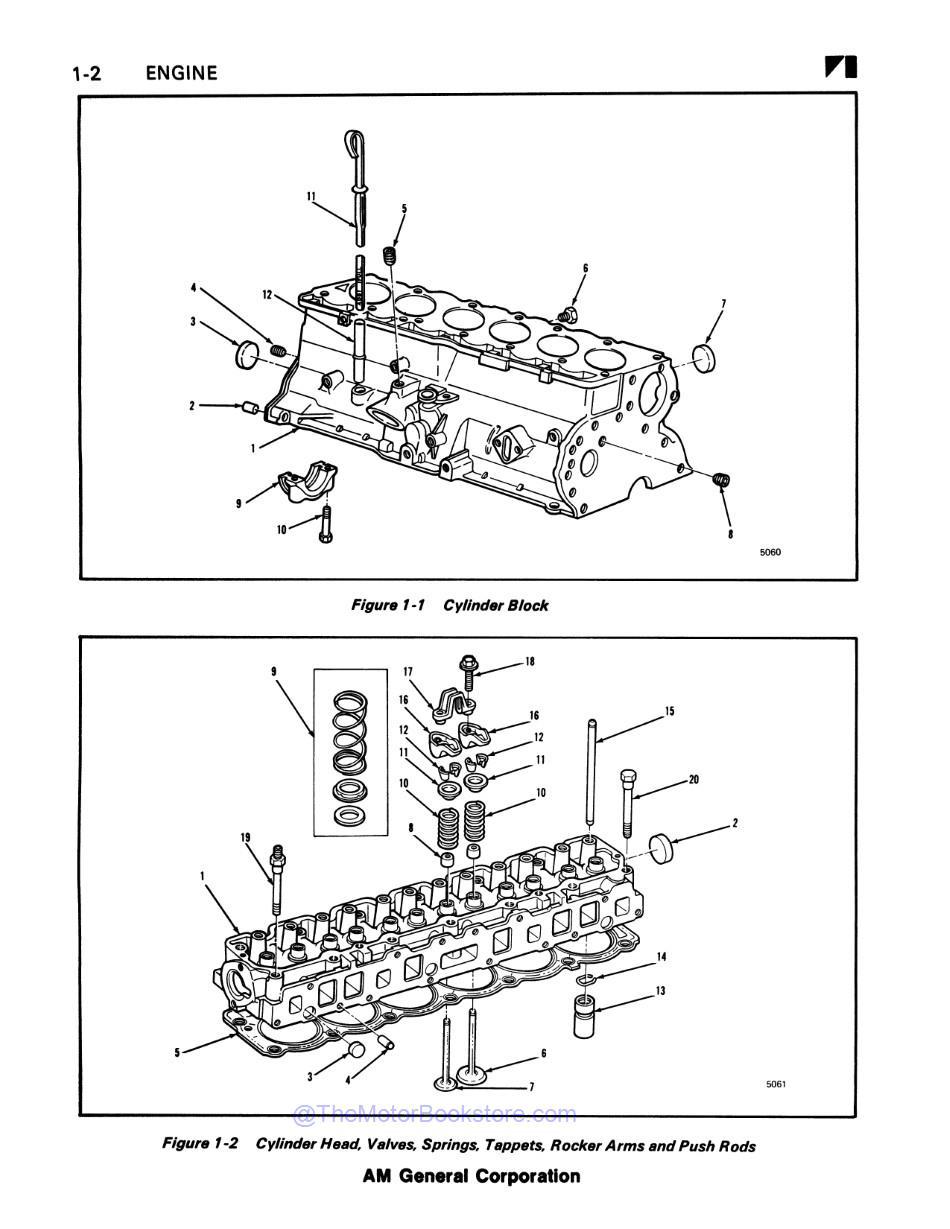 1975 - 1976 Jeep Model DJ-5D Dispatcher Parts Catalog Sample Page - Cylinder Head