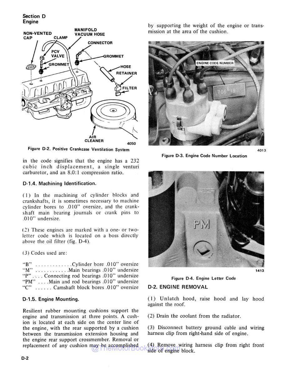 1975 - 1976 Jeep Model DJ-5D Dispatcher Service Manual Sample Page - Engine