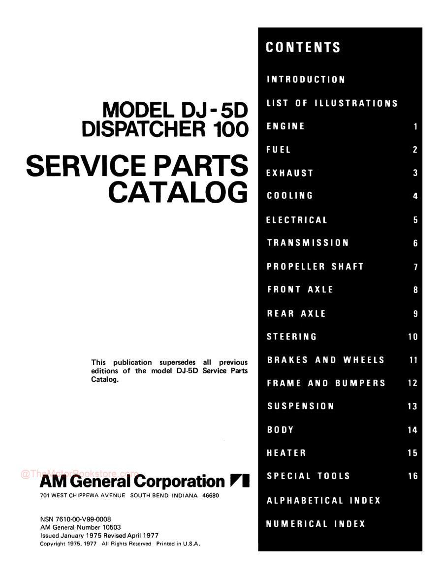 1975-1976 Jeep DJ-5D Parts Catalog