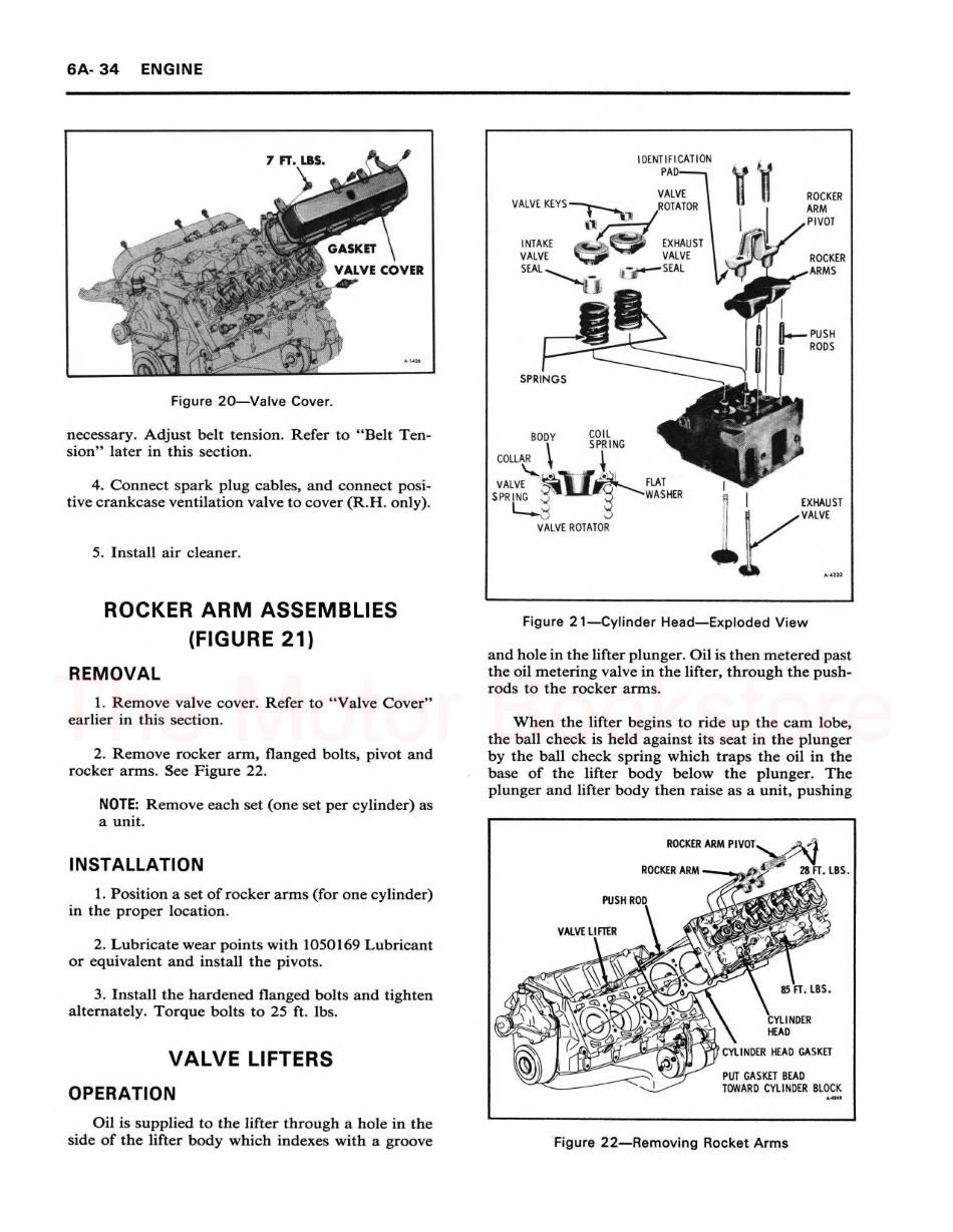 1975-1976 GMC Motorhome Shop Manual Sample Page - Engine