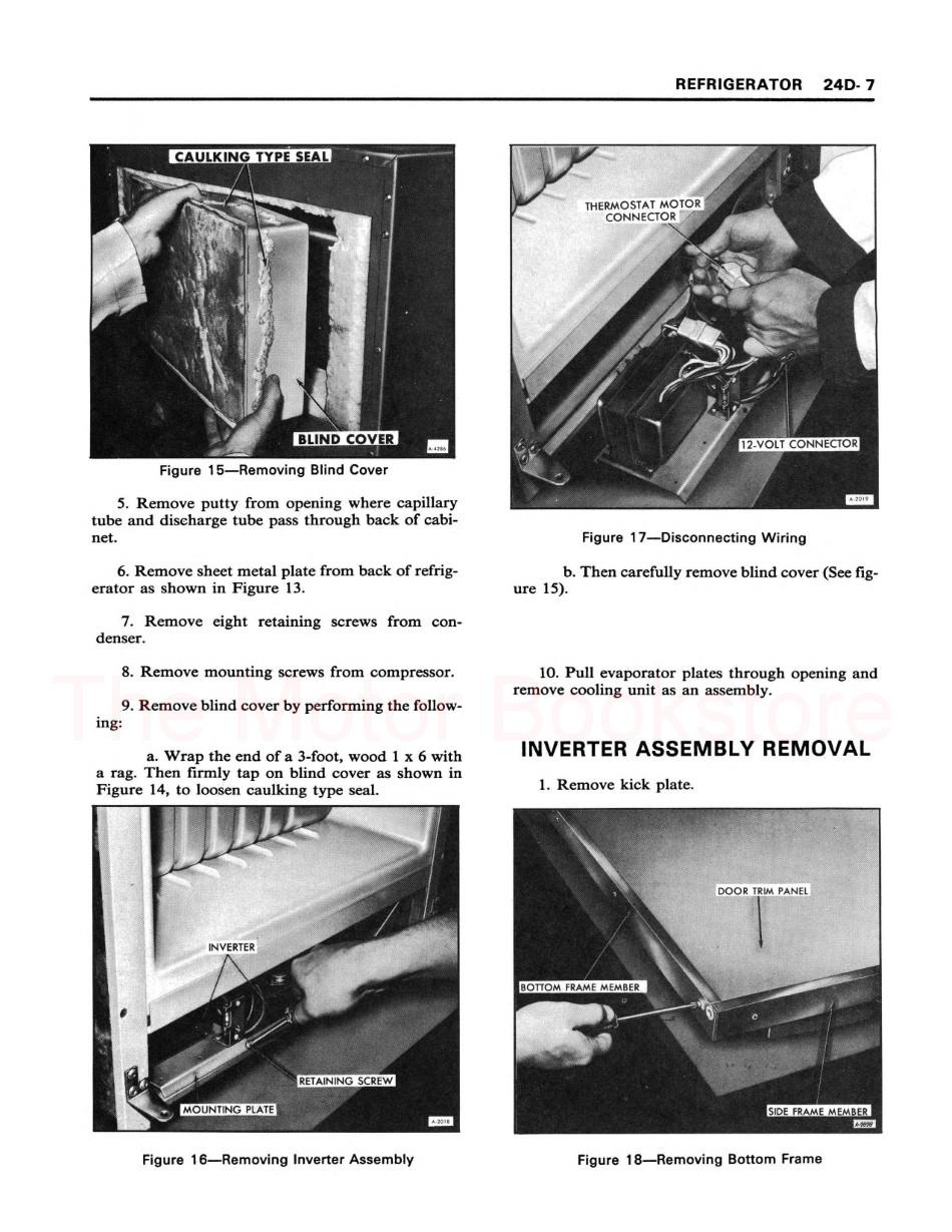 1975-1976 GMC Motorhome Shop Manual - Refrigerator