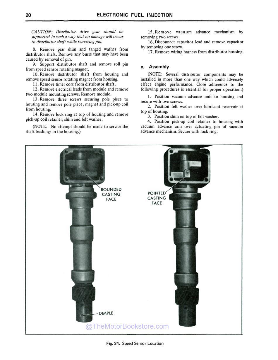 1975 Cadillac Fuel Injection Supplement Sample Page - Speed Sensor Assembly