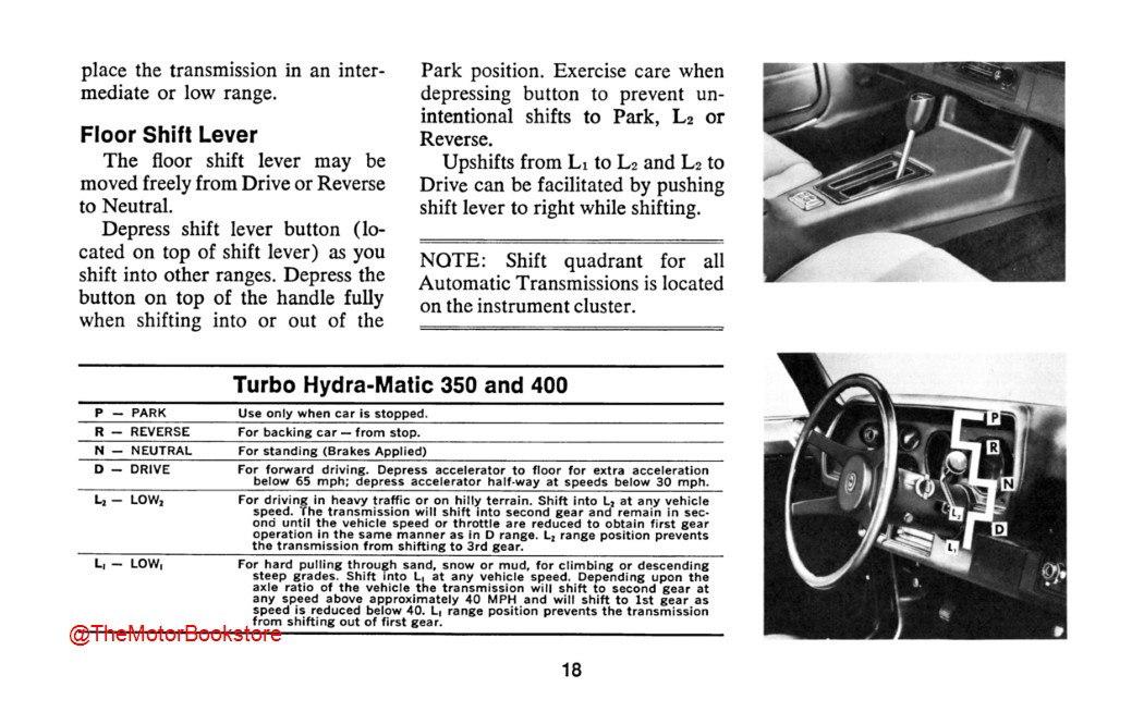 1975 Camaro Owner's Manual - Sample Page