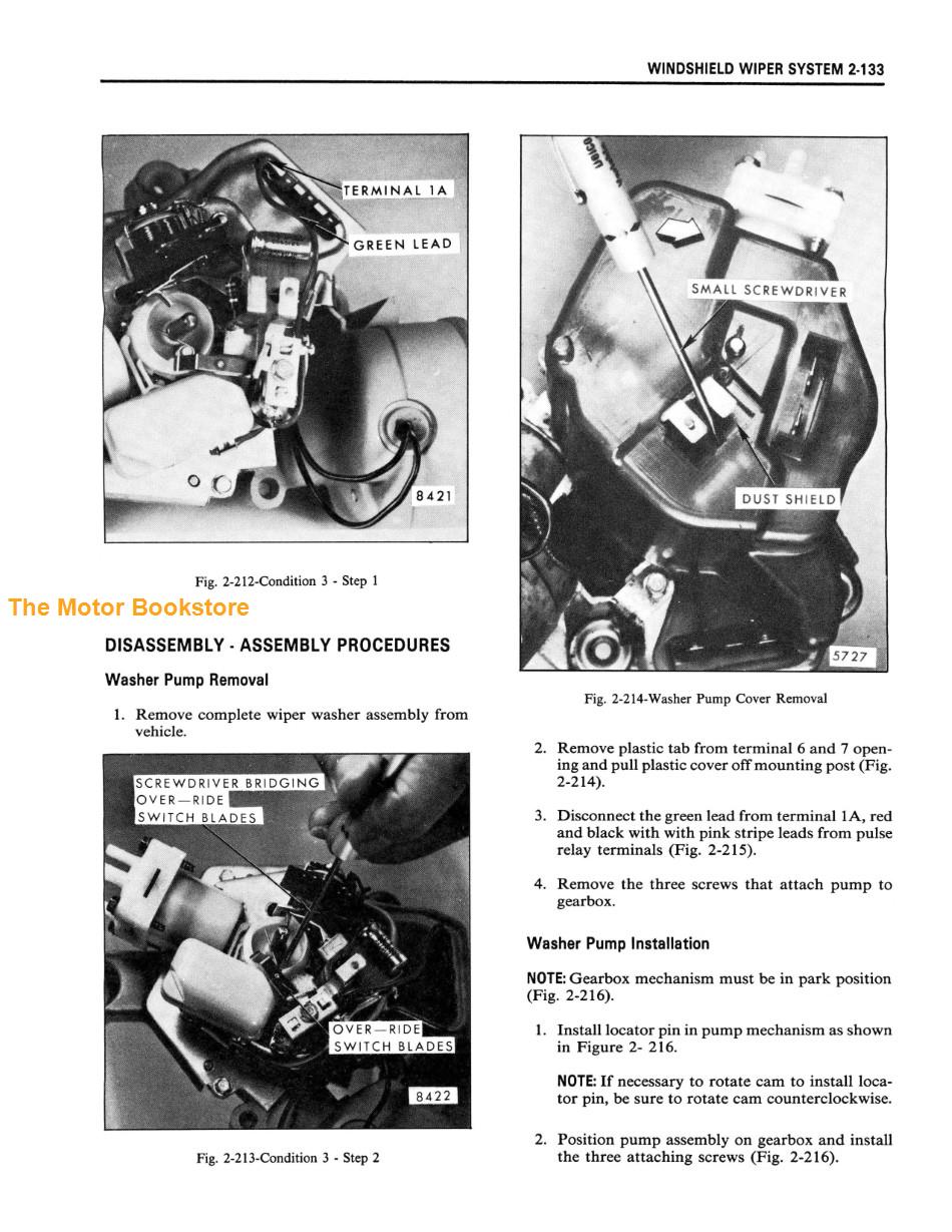 1975 Fisher Body Shop Manual Sample Page - Windshield Wiper System