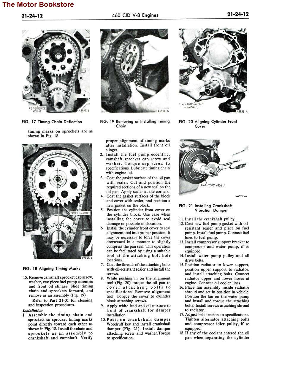 1975 Ford Truck Shop Manual Sample Page - 460 Engine