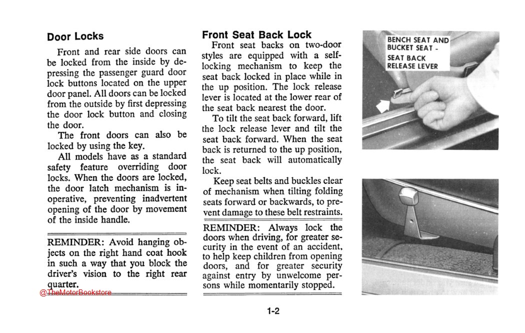 1976 Camaro Owner's Manual - Sample Page