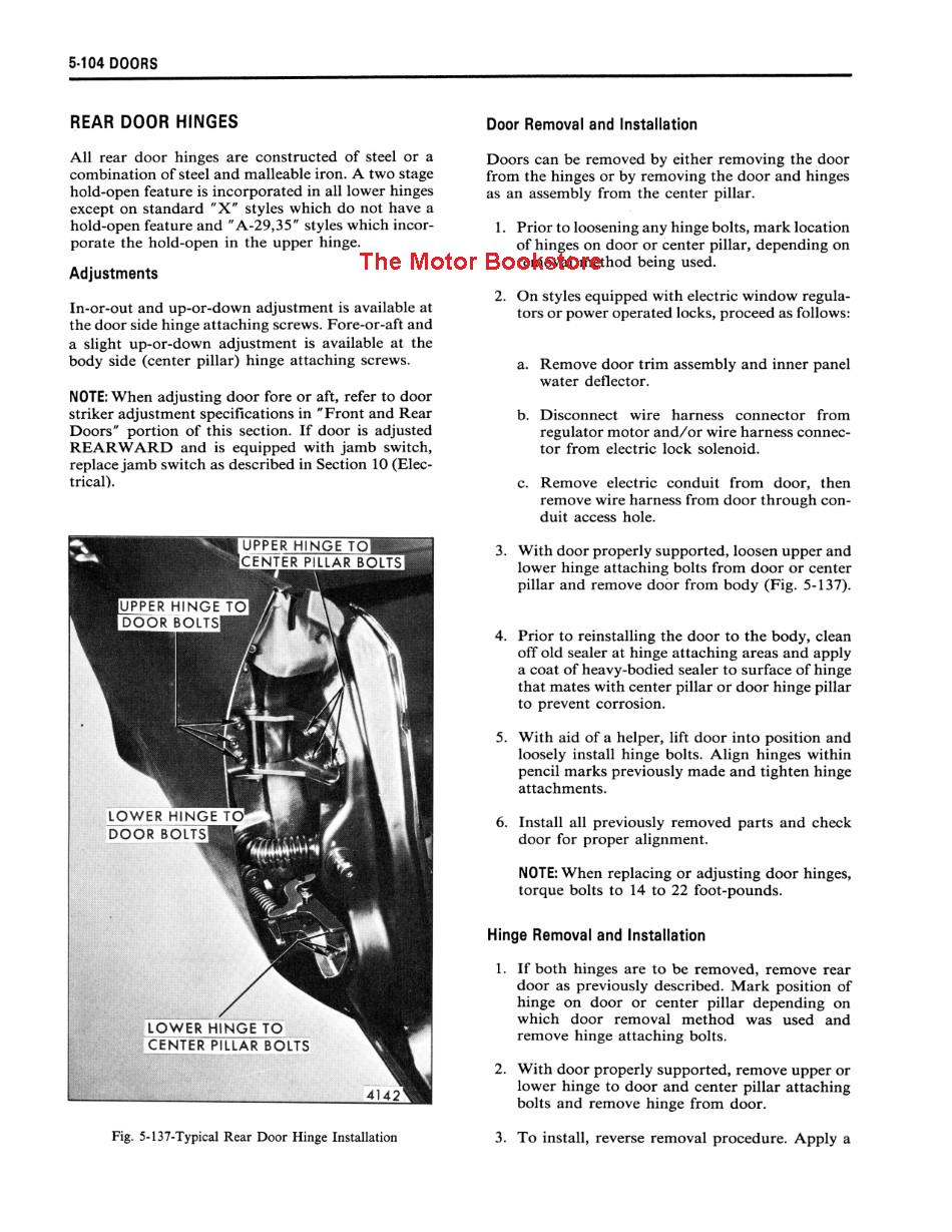 1976 Fisher Body Shop Manual Sample Page - Doors